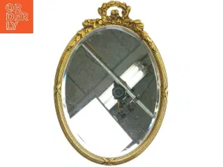 Ovalt spejl med gylden ramme (str. 49x34 cm)