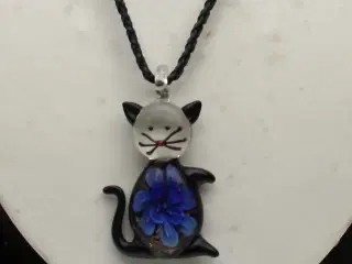 Halskæde med Kat i Murano Glas