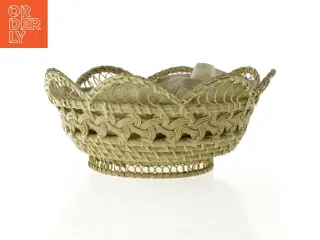 Flettet brødkurv med stofbeklædning fra Lene Bjerre (str. 26 x 11 cm)