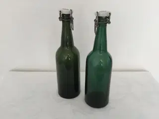 Gl grønne patentpropflasker