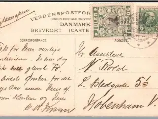 Julemærke 1906 på Postkort - Stemplet 29 - 12 - 1906