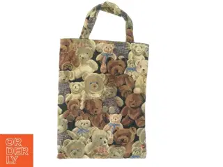 Broderet pose med bamsemotiv (str. 40 x 20 cm)