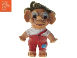 Vintage troldefigur med overalls (str. 18,5 cm)