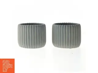 Rillede grå potter (str. Ø 11 cm)