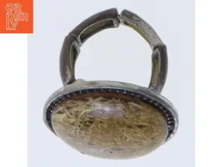 Vintage ring med brun sten (str. 58 mm)