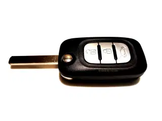 Nøgle til Renault Clio III, Kangoo, Master, Modus & Twingo med fjernbetjening og 3 knapper
