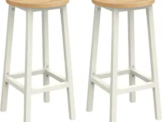 Barstole med ryglæn VASAGLE – sæt af 2, 65 cm, beige/hvid eg