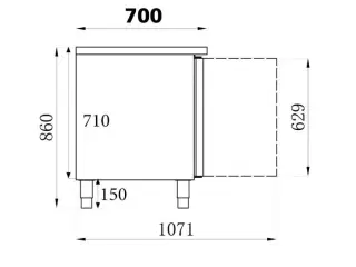 Kølebord – med 3 låger med vask - 230 V