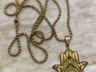Goldfilled Hamsa vedhæng med valgfri kæde