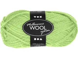 Melbourne Uldgarn, L: 92 M, neon grøn, 50g/ 1 ngl.