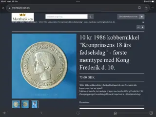 Kong Frederik d. X´s - 18 års fødselsdagsmønt