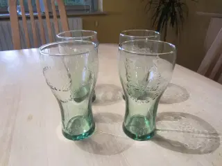 4 stk. Coca Cola glas i grønlig skær