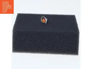 Ørering med rav (str. 1 cm)