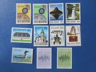 Island postfriske Europamærker og Islommen (fugl)
