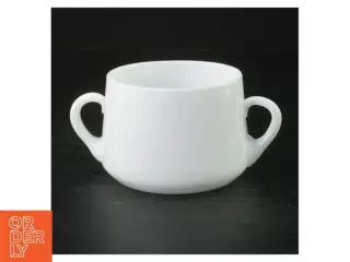Hvid porcelænssuppe kop (str. Ø. 9,5 cm. h. 6,5 cm)