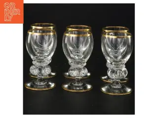 Gisselfeld portvinsglas med guldkant fra Holmegaard (str. 9,5 x 5 cm)