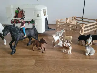 Schleich dyr, hestetransport, heste
