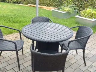 Otrium rundt havebord m stole 