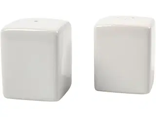 Salt- og pebersæt, H: 6 cm, str. 5x5 cm, blank, hvid, 6 sæt/ 1 pk.