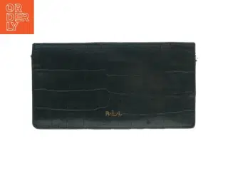 Sort krokodillemønstret pung fra Lauren Ralph Lauren (str. 17,5 x. 9,5 cm)