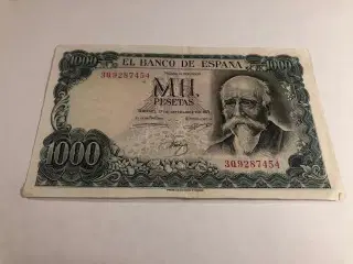 1000 pesetas Spain 1971
