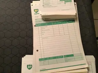 Bp faktura / lønafregning sedler ubrugte 