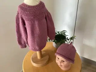 Håndstrikket Ankers sweater 2-3 år hue 2-4 år 