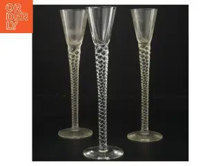 Glas lysestager (str. 3 stk Ø 4,5 cm længde 22 cm)