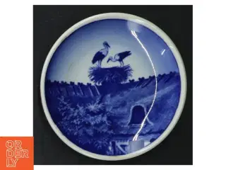 Blå og hvid dekorativ porcelænstallerken (str. Ø. 8 cm)
