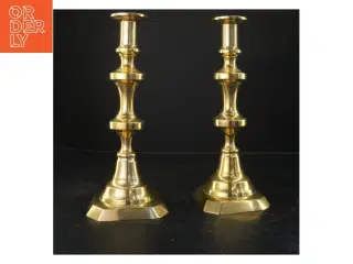 Messing lysestager (str. 31 cm)