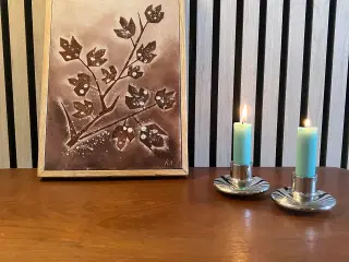 Rigtig flot vægrelief med blad motiv.