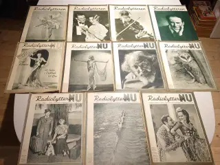 11 stk sjældne "Radiolytteren NU" fra 1934 og 36.