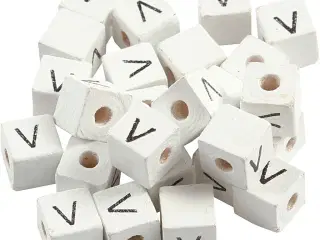 Hvide Bogstavperler V - 25 stk. til Kreative Projekter