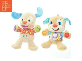 To forskellige interaktive hunde-bamser med lyd fra Fisher-Price