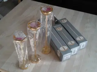 Fyrfadlysestager 24 karat 3 stk.
