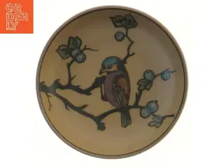 Keramikskål med fuglemotiv (str. Ø 12 cm)