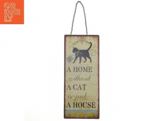 Metalskilt med kattecitat fra Lafinesse (str. 30,5x13 cm)