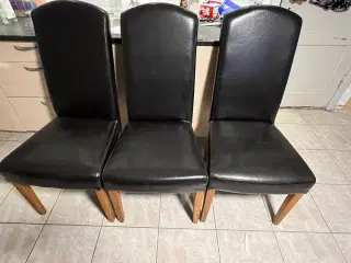 7 Spisebordstole med læder 