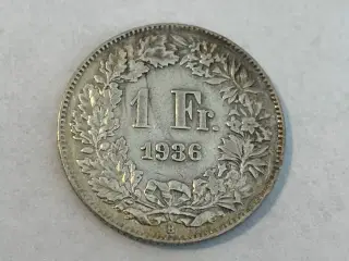 1 Franc Switzerland 1936