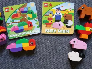 DUPLO Busy farm og Caterpillar, bøger + klodser