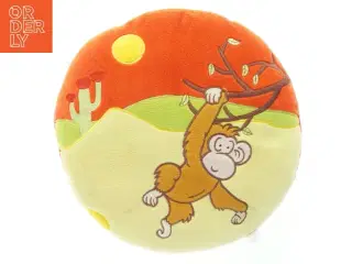Rund pude med abemotiv (str. Ø 30 cm)