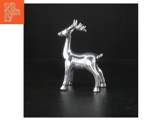 Sølvfarvet dekorativt rådyr (str. 16x9 cm)