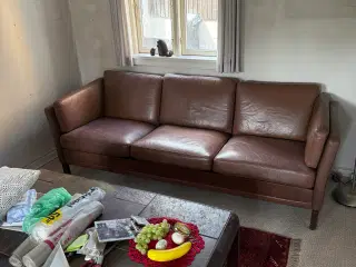 3 personers læder sofa 