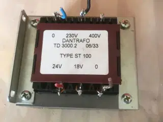 Transformer 230/400-18/24 volt.100 VA
