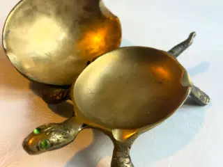 Smuk gammel messing skildpadde 