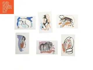 Sæt med 6 kunstpostkort (str. 6 stk 15x9,5 cm)