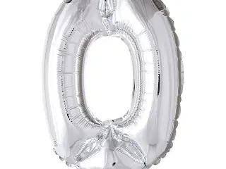 Sølv Folieballon Tal 0 - 41 cm til Festligheder