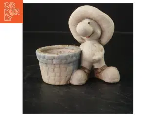 Keramik figur med urtepotte (str. 14x12 cm)