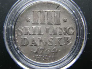 Danmark  4 Skilling  1764  Sølv  KM#598.