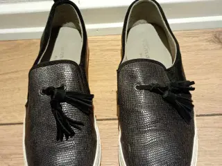 Damesneakers, TAMARIS, skind, sort, str. 40.